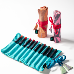 Roll-up Ikat Pouch